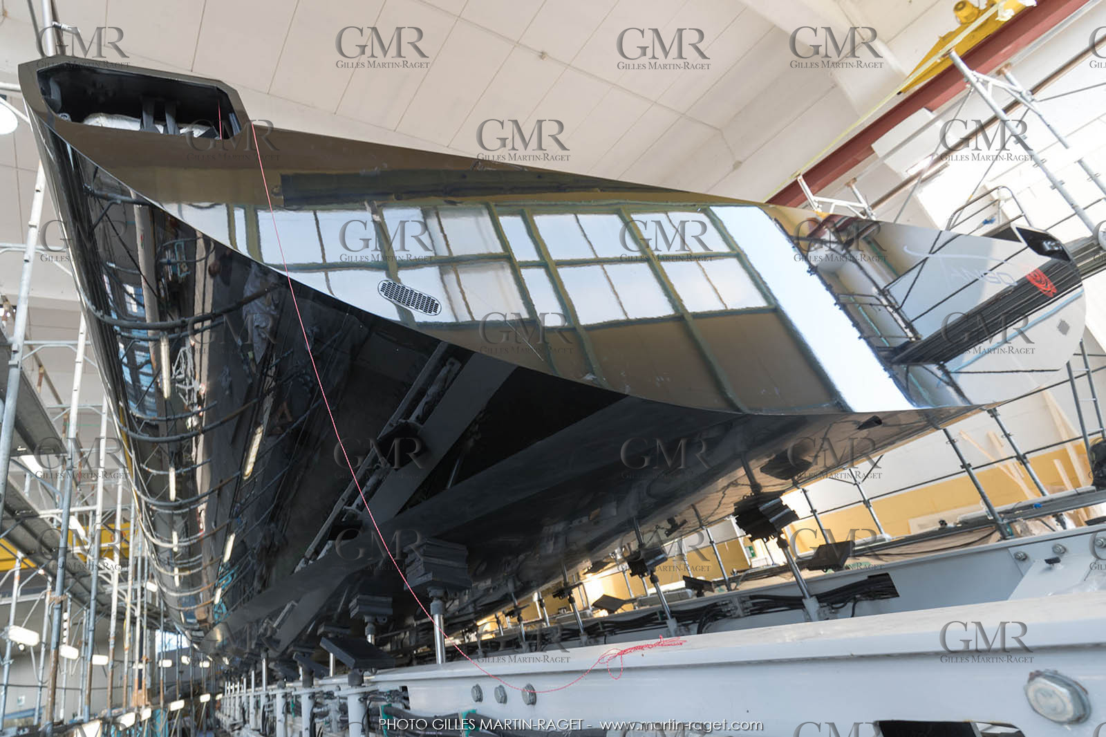 22 07 2017, Savona (ITA), Wally Cento Tango going out of the shed, Photo Gilles Martin-Raget