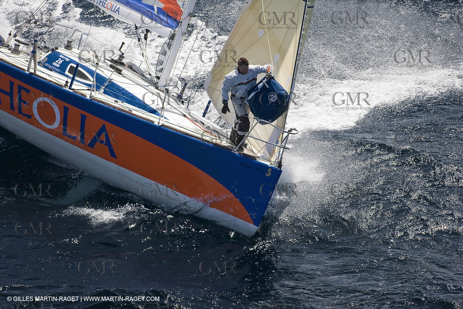 06-26-2007 - FIGARO II - THEOLIA - Skipper : Robert Nagy - Training off Marseille (south France) with strong wind conditions