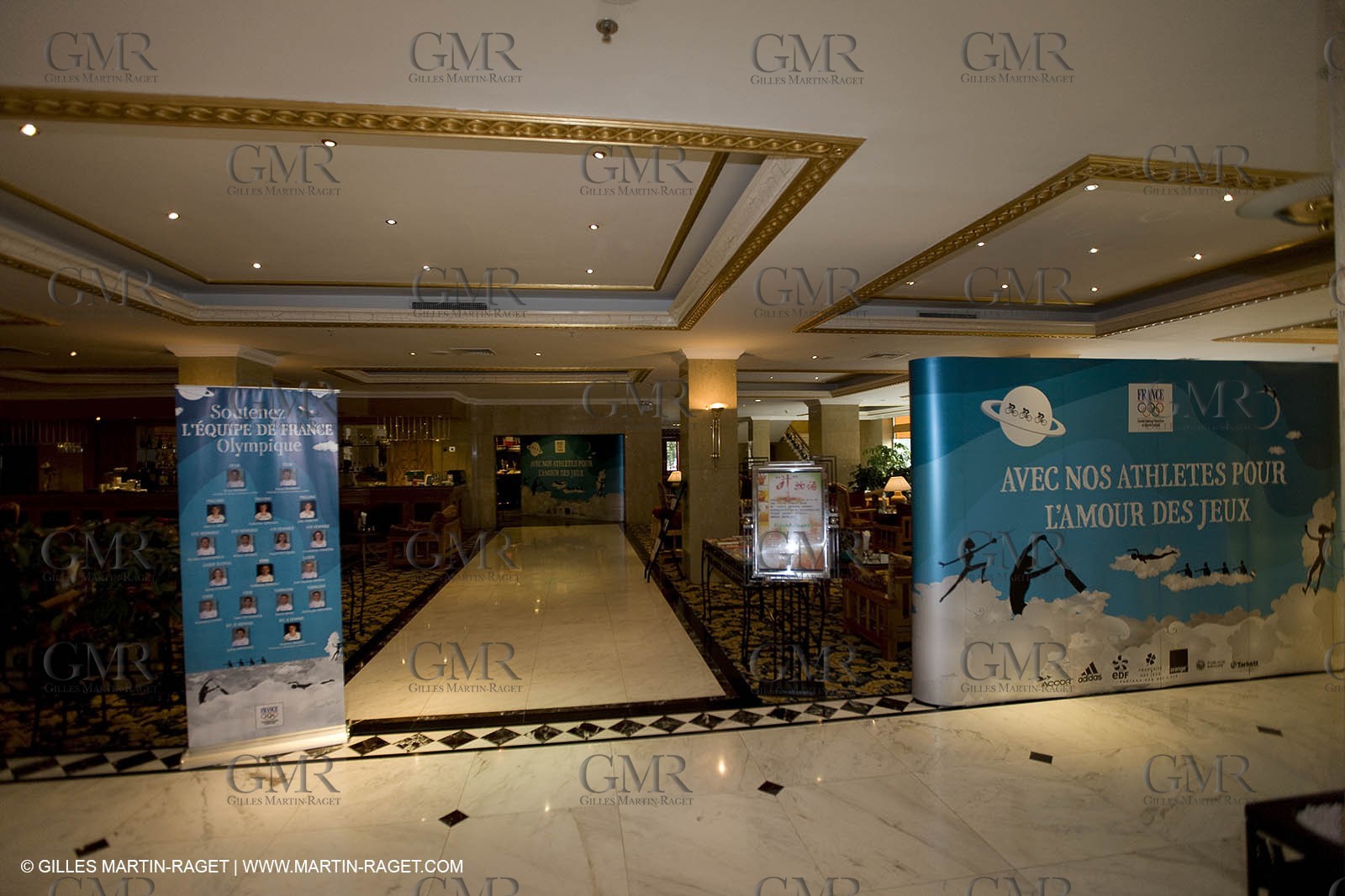 07 08 2008 - Qingdao (CHN) - Olympic games - Sailing - Opening of Club France at Grand Regency hotel and press conference with main press center in Beijing.
