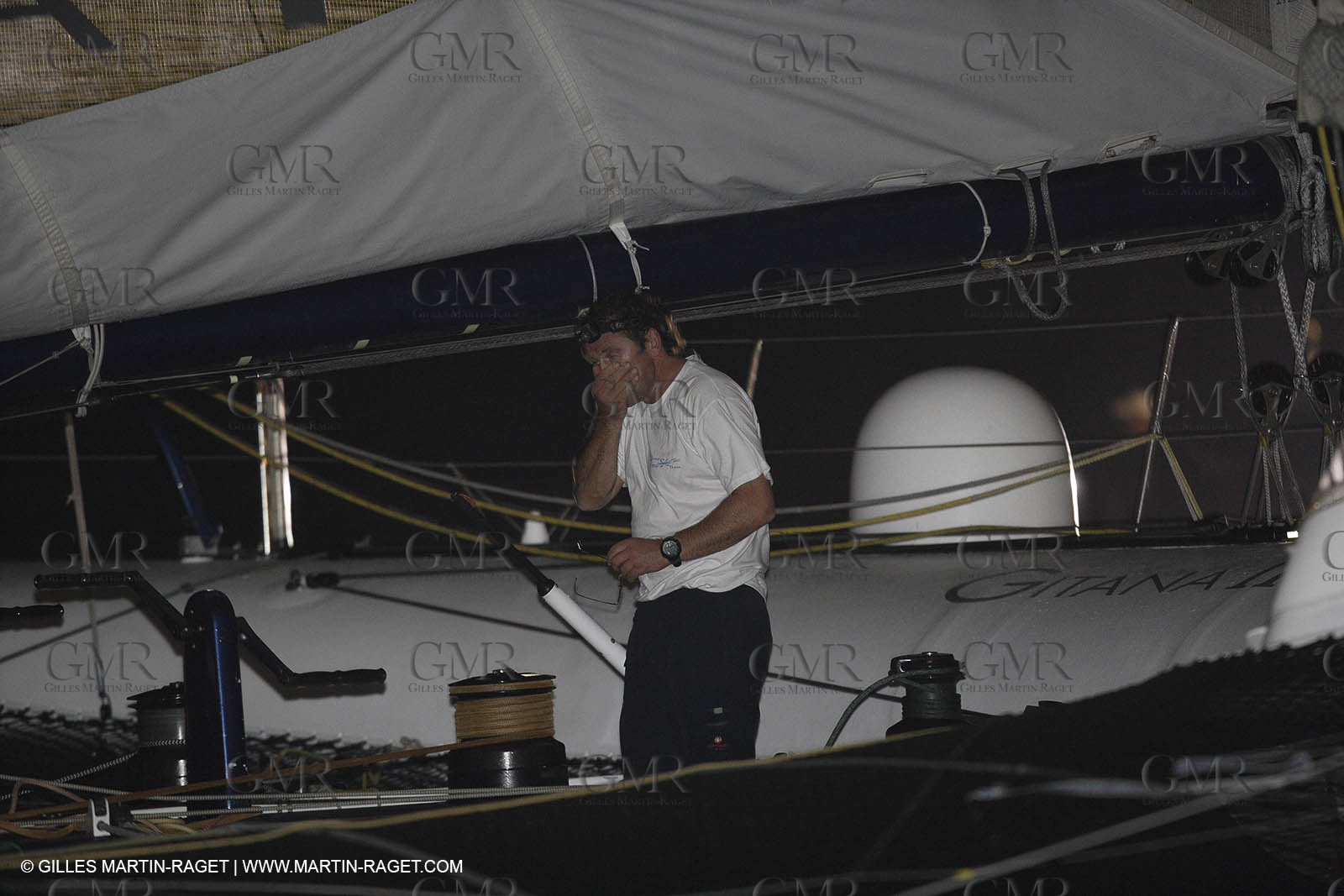 05 11 2006 - Pointe à Pitre Guadelupe (FRA) - Route du Rhum 2006 arrival - overall winner Lionel Lemonchois (Gitana 11)