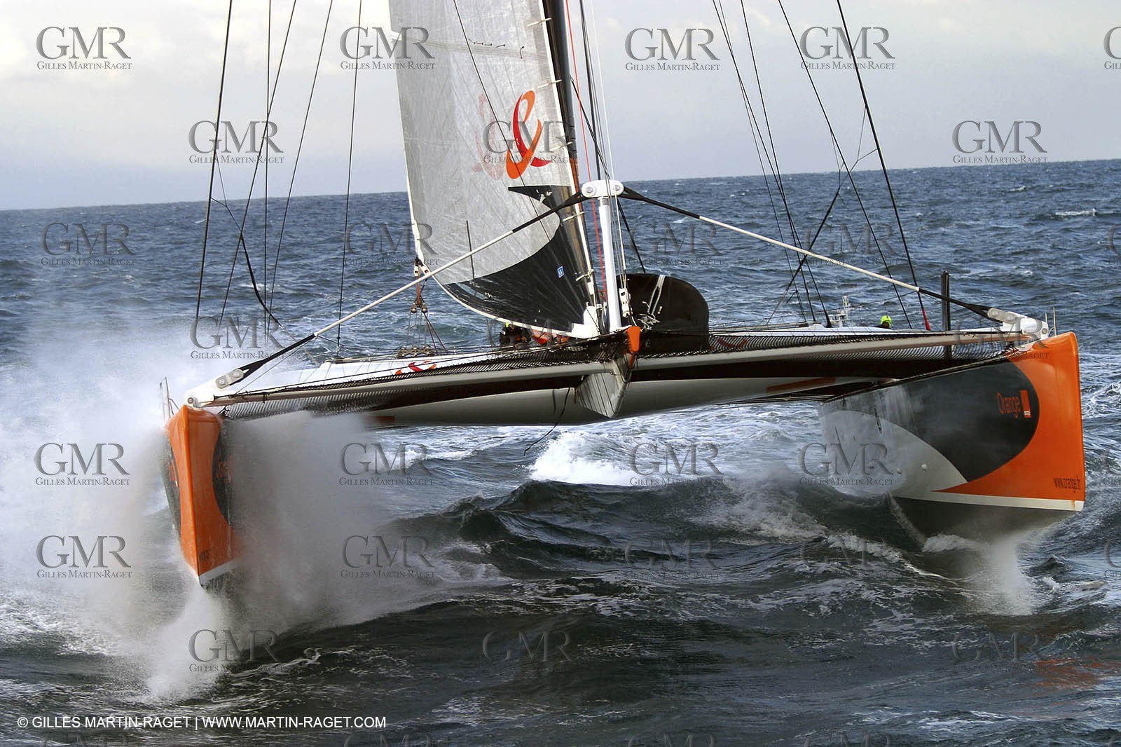 Orange II - 2004 Jules Verne Trophy - Ouessant - 2nd starting line crossing