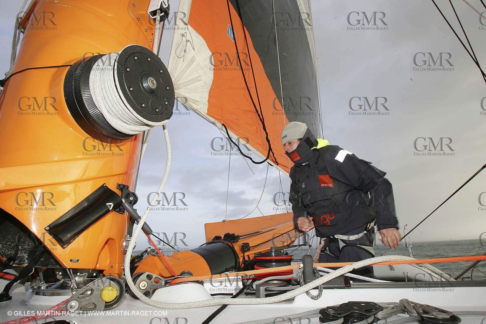 Orange II -2005 Jules Verne Trophy-Training in Bay of Biscay-Philippe Péché