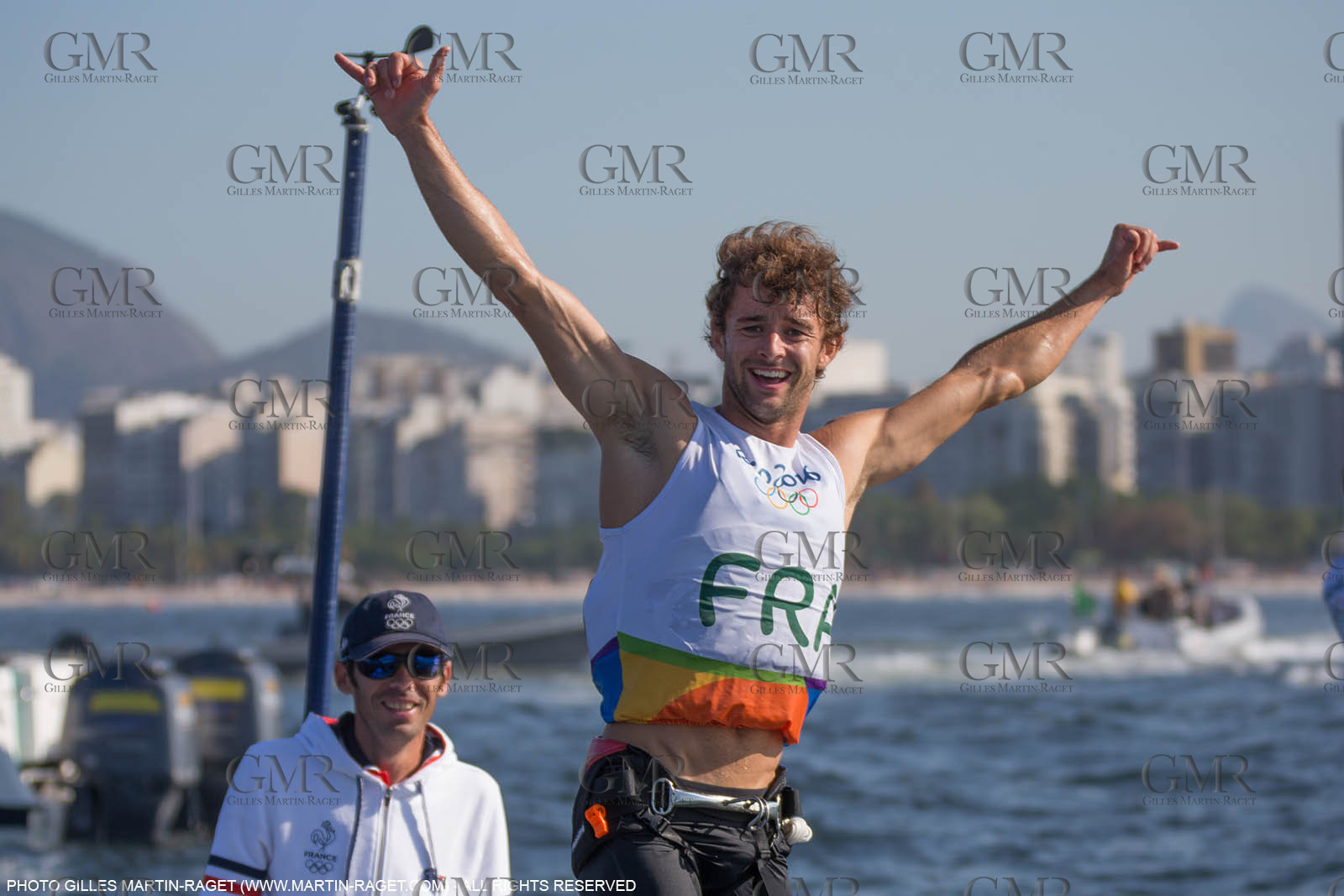 14 08 2016, Rio de Janeiro (BRA), 2016 Olympic Games, Sailing, RSX Men Medal race, Pierre Le Coq (FRA), bronze medalist