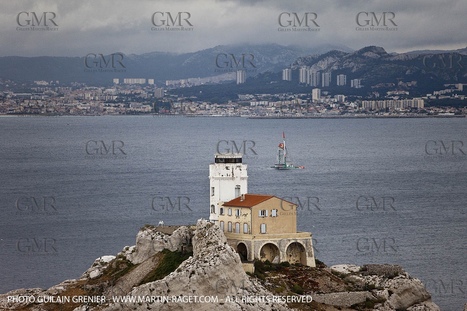 05 14 09 - Marseilles - Mediterranean Record - Groupama 3 - Franck Cammas - G Class - Start from Marseilles to Carthage (Tunisia)