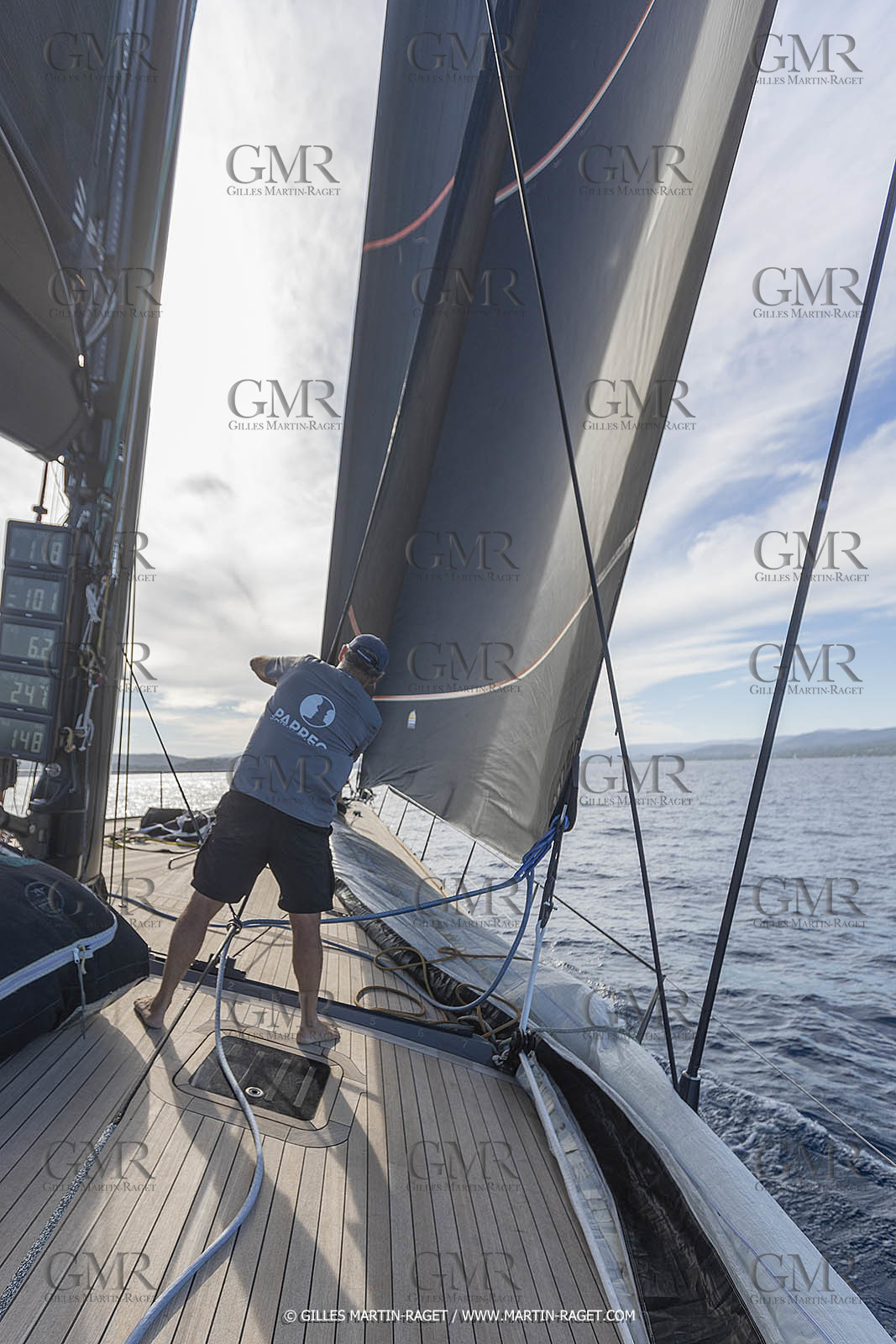 03 10 2022, Saint-Tropez (FRA,83), Voiles de Saint-Tropez 2022,  entraînement des maxis, A bord de Sipirit of Malouen X