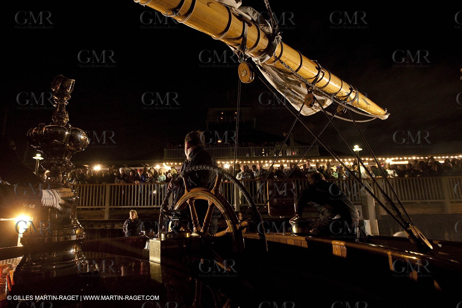 21 02 2010 - San Diego (USA,CA) - 33rd America's Cup - BMW ORACLE Racing - USA Victory Tour - Day 3 - Cup in San Diego -  - Onboard the shcooner America replica- Larry Ellison -Dennis Conner - James Spithill - Reception at San Diego YC