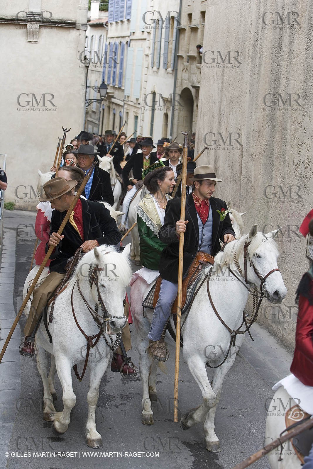 Arlésiennes in costume - Gardians (cow-boys) celebration - Arles