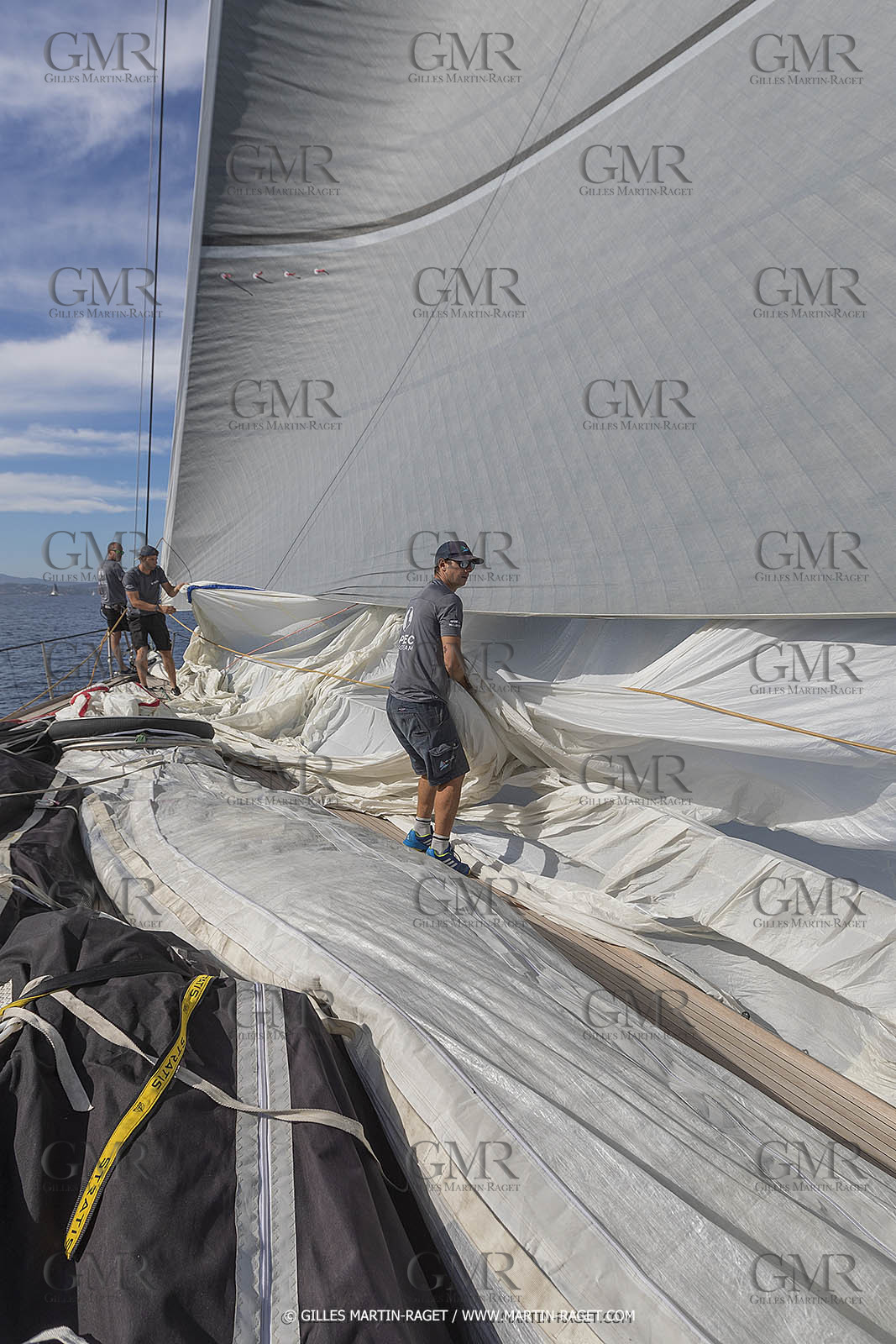03 10 2022, Saint-Tropez (FRA,83), Voiles de Saint-Tropez 2022,  entraînement des maxis, A bord de Sipirit of Malouen X