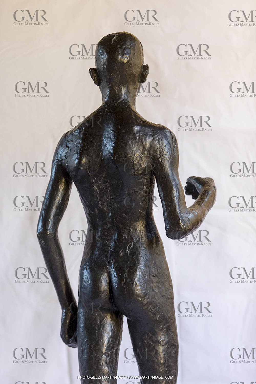 06 03 2016, Saint-Etienne du Grès (FRA,13), Oeuvre de Germaine Richier, Loretto I 1934, Bronze patiné foncé, Numéroté 4 6, fondeur Susse, Paris, 160 x 52 x 35 cm, Collection particulière