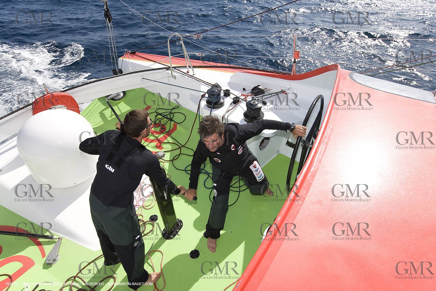 20 09 2007 - Marseille (FRA, 13) - IMOCA monohulls- GROUPE BEL (Kito de Pavant) - First sea trials - Onboard with Kito de Pavant and Sebastien Col
