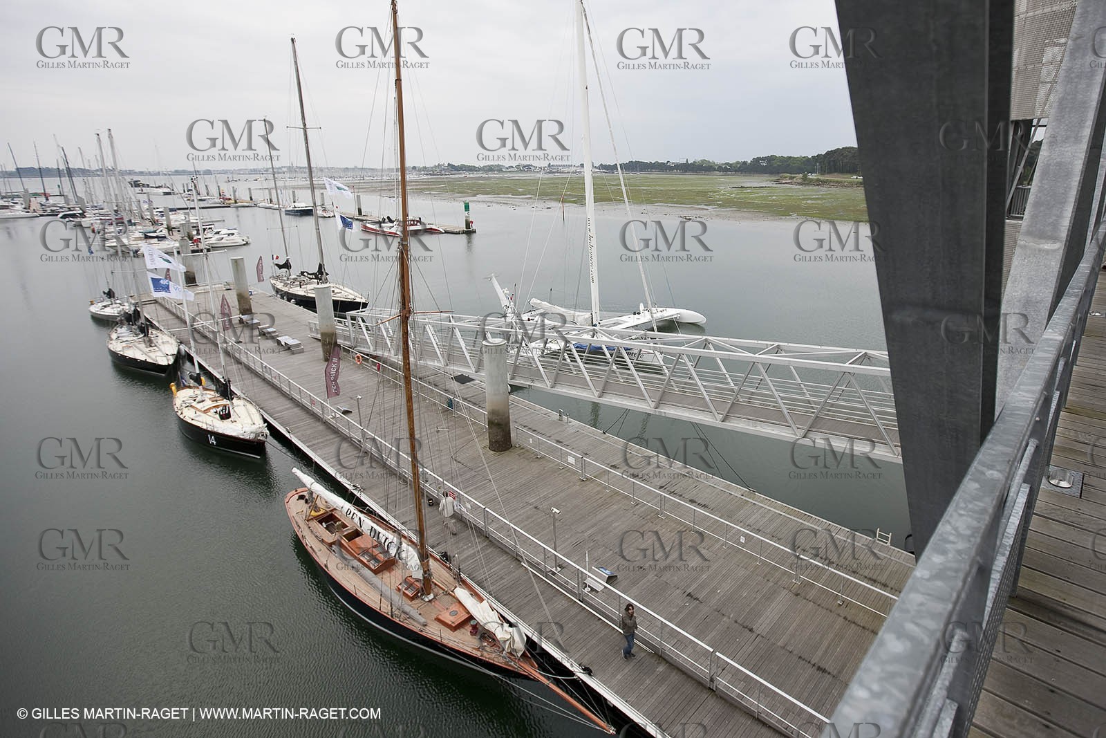 19 05 2010- Lorient- (FRA,56)  the five Pen Duick and l'Hydroptere in front of the Cité de la Voile Eric Tabarly