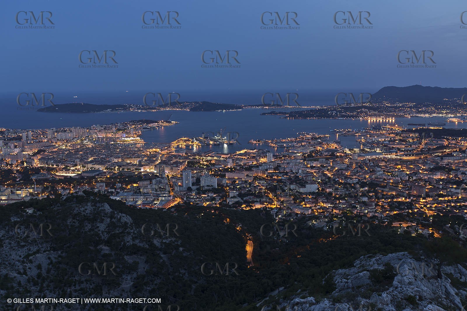 07 06 2012-Toulon (FRA,83) - Bay of Toulon as seen from the top of Mount Faron