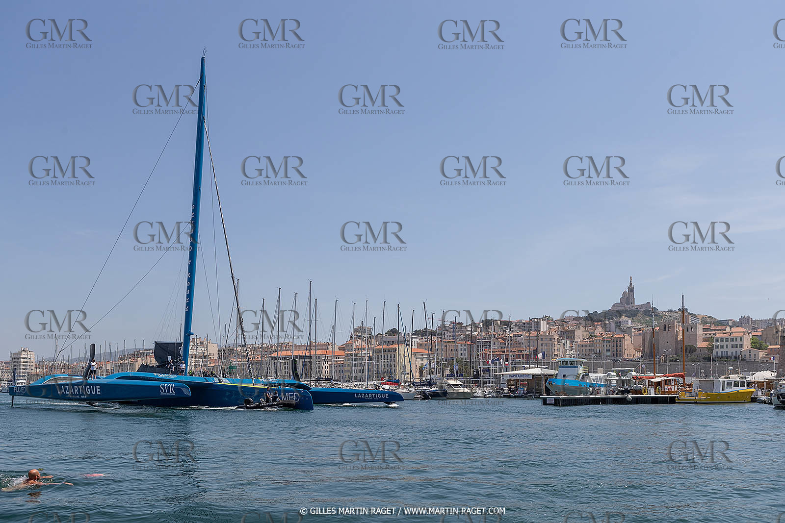 18 05 2022, Marseille (FRA), APremière navigation du trimaran Ultim SVR LAZARTIGUE à Marseille