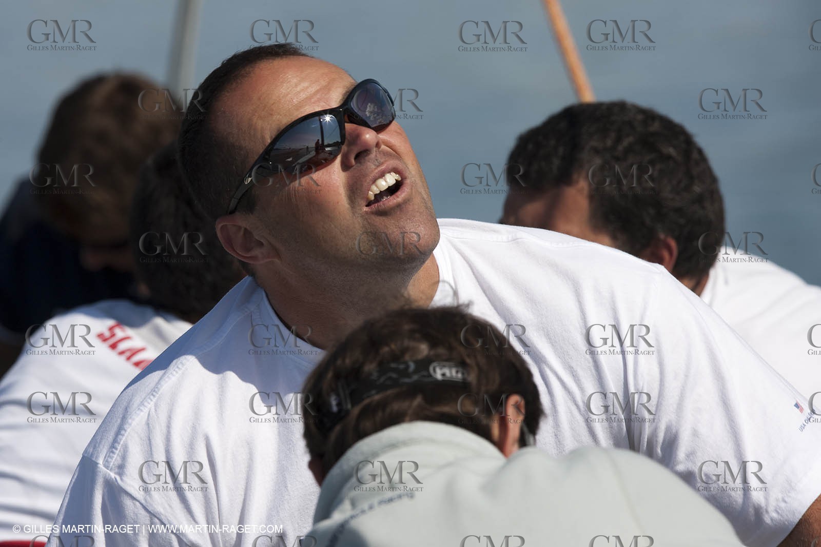 26 08 2008 - Anacortes (WA, USA) - America's Cup - BMW ORACLE Racing - 90 ft trimaran launch - structural tests completed by Design Team