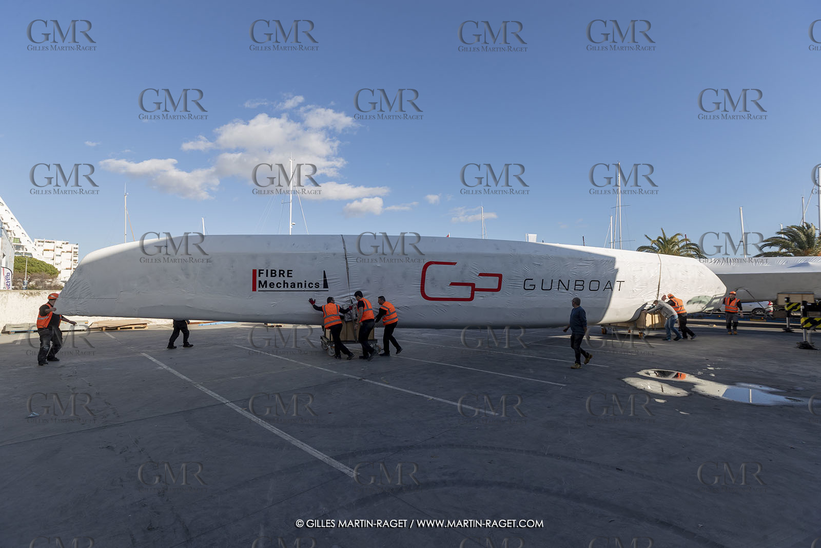 15 02 2022, La Grande Motte (FRA), Gunboat 80  1 hulls delivery