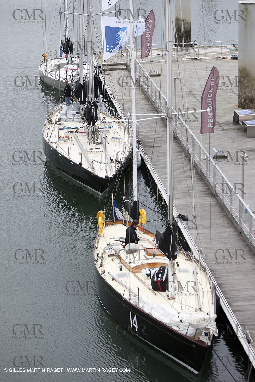 19 05 2010- Lorient- (FRA,56)  the five Pen Duick and l'Hydroptere in front of the Cité de la Voile Eric Tabarly