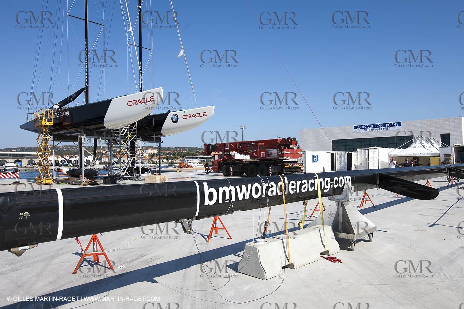 19 05 2010 - La Maddalena (ITA, Sardinia) Louis Vuitton Trophy - BMW ORACLE Racing - Maintenance Day