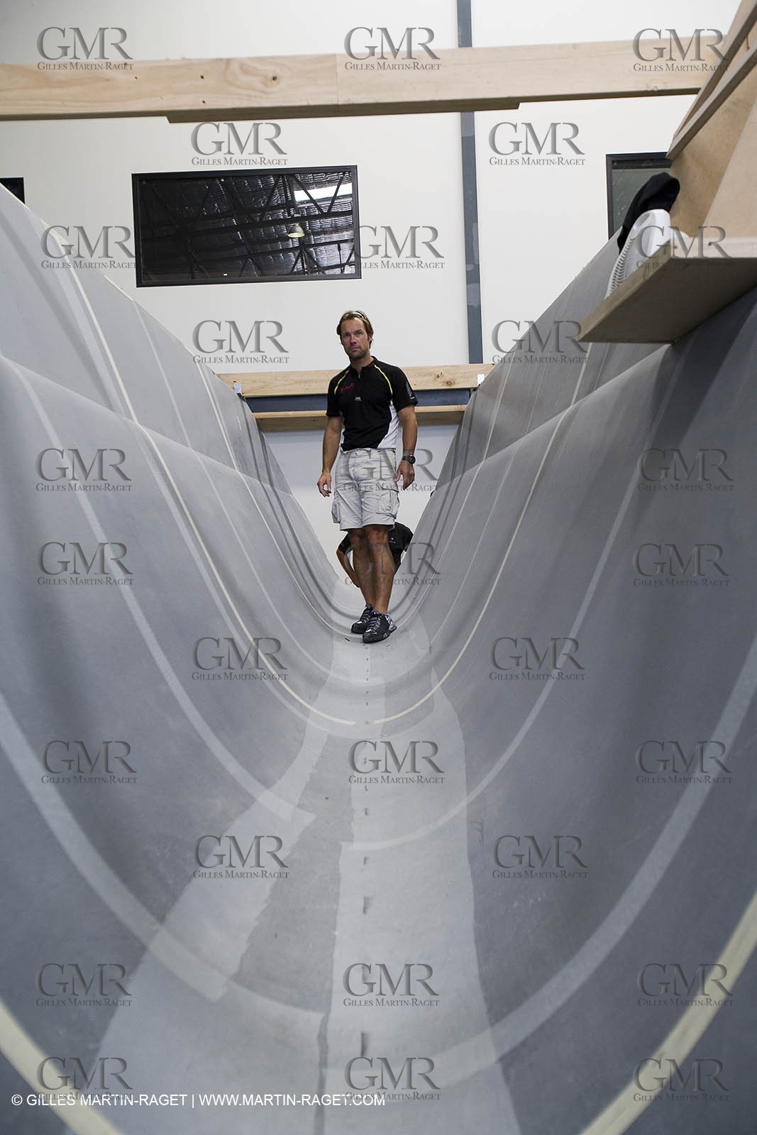 Sydney, Australia, Thomas Coville trimaran Sodebo building at Boat Speed