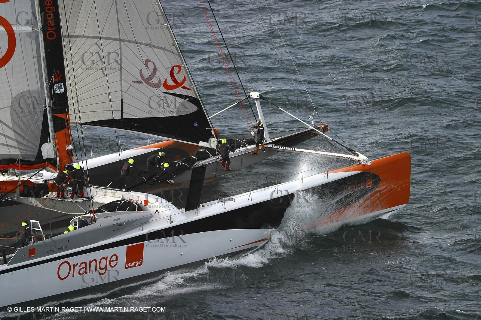 Orange II - 2004 Jules Verne Trophy - Ouessant - 2nd starting line crossing