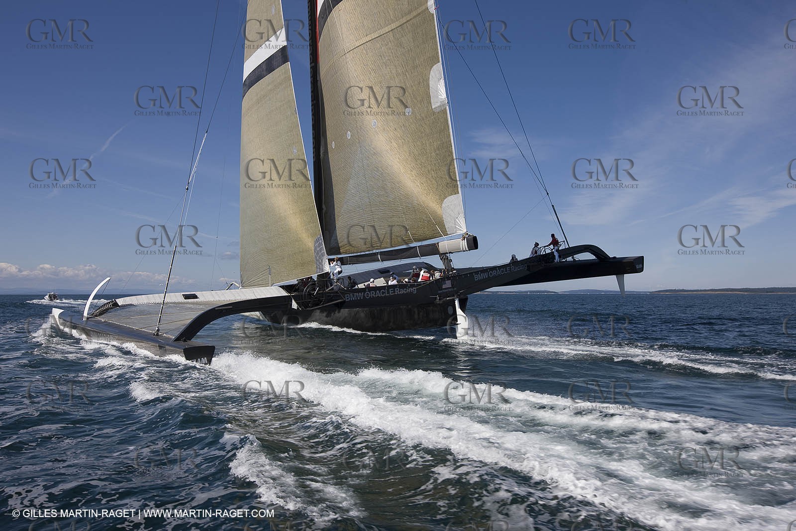 04 09 2008 - Anacortes (WA, USA) - America's Cup - BMW ORACLE Racing - 90 ft trimaran sea trials - Day 3