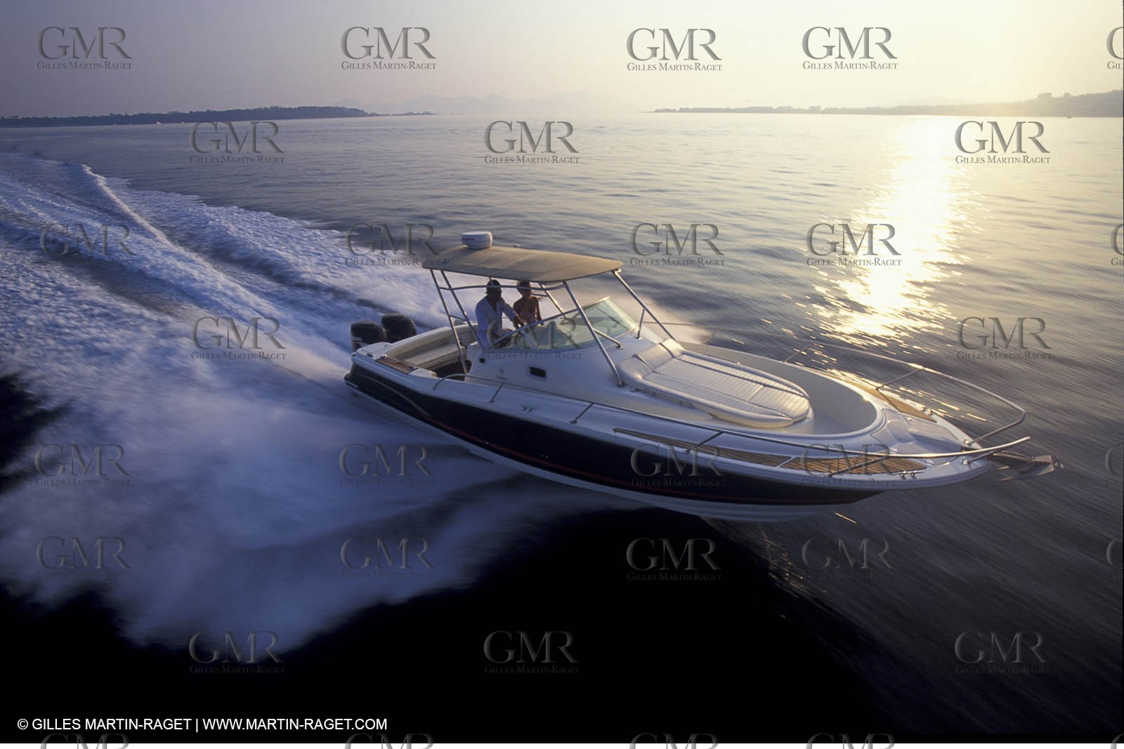 Motor boat running