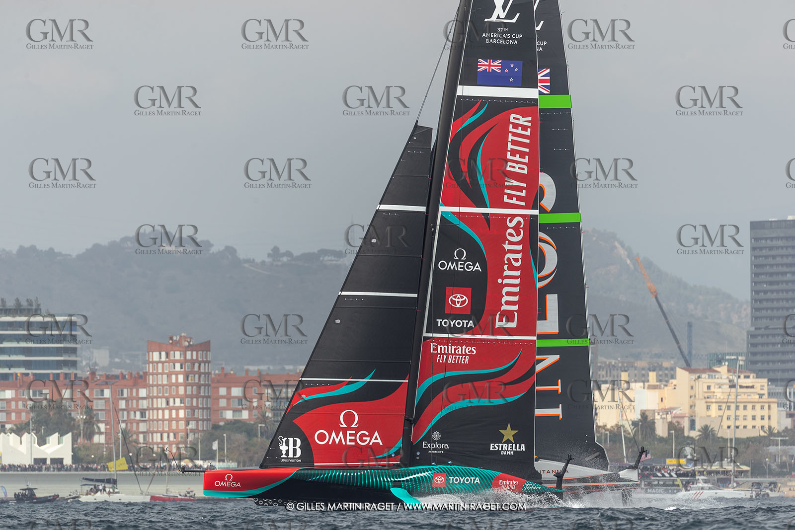 13 10 2024, Barcelona (ESP), Louis Vuitton 37th America's Cup, Final Match, Race Day 2, race 3