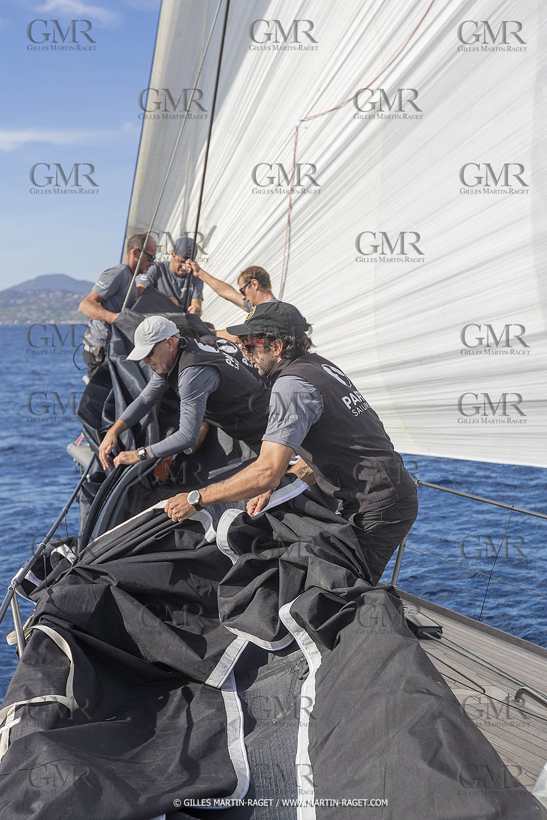 03 10 2022, Saint-Tropez (FRA,83), Voiles de Saint-Tropez 2022,  entraînement des maxis, A bord de Sipirit of Malouen X