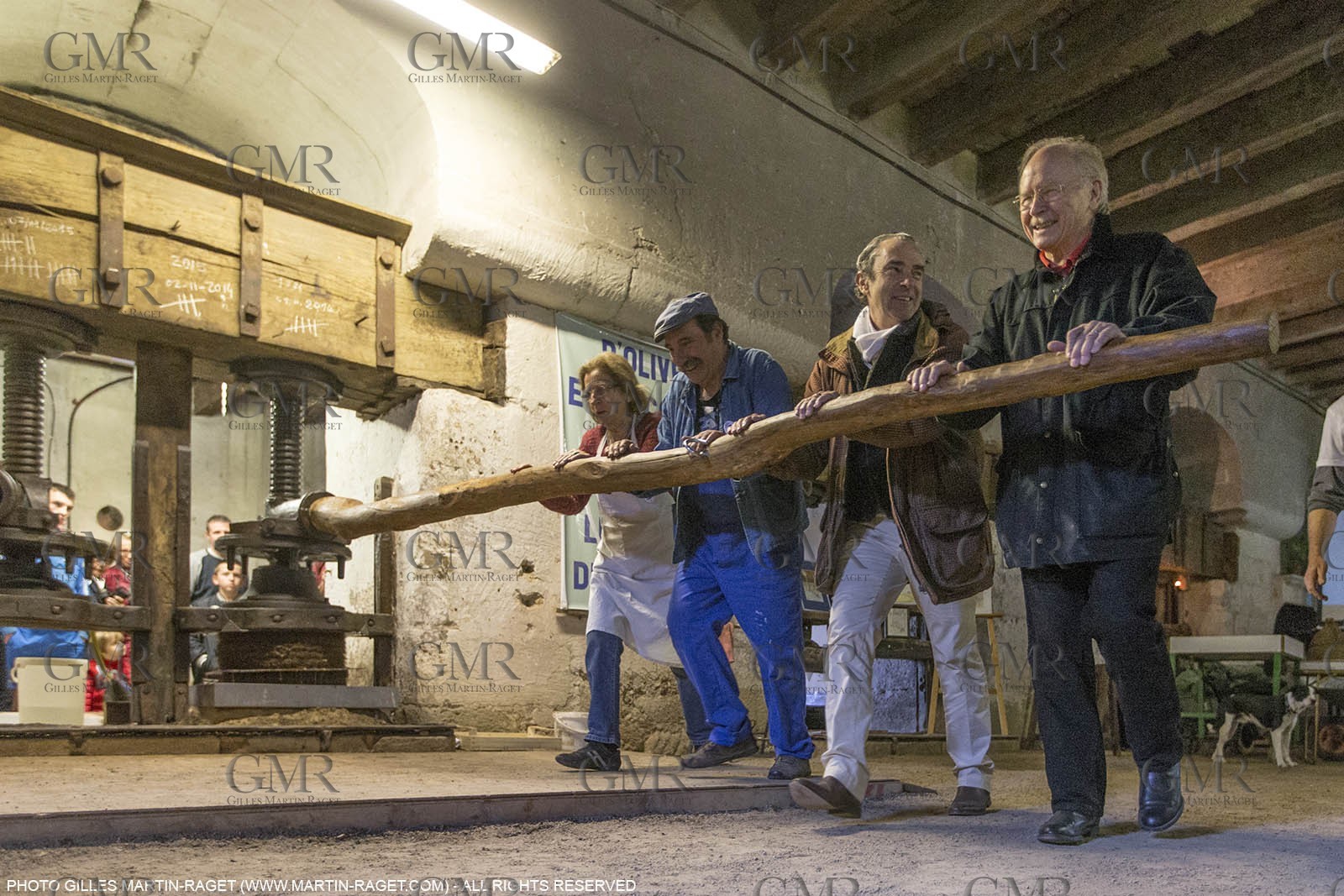 14 11 2015, Saint-Etienne du Grès (FRA,13), traditional making of olive oil at La Croix mill