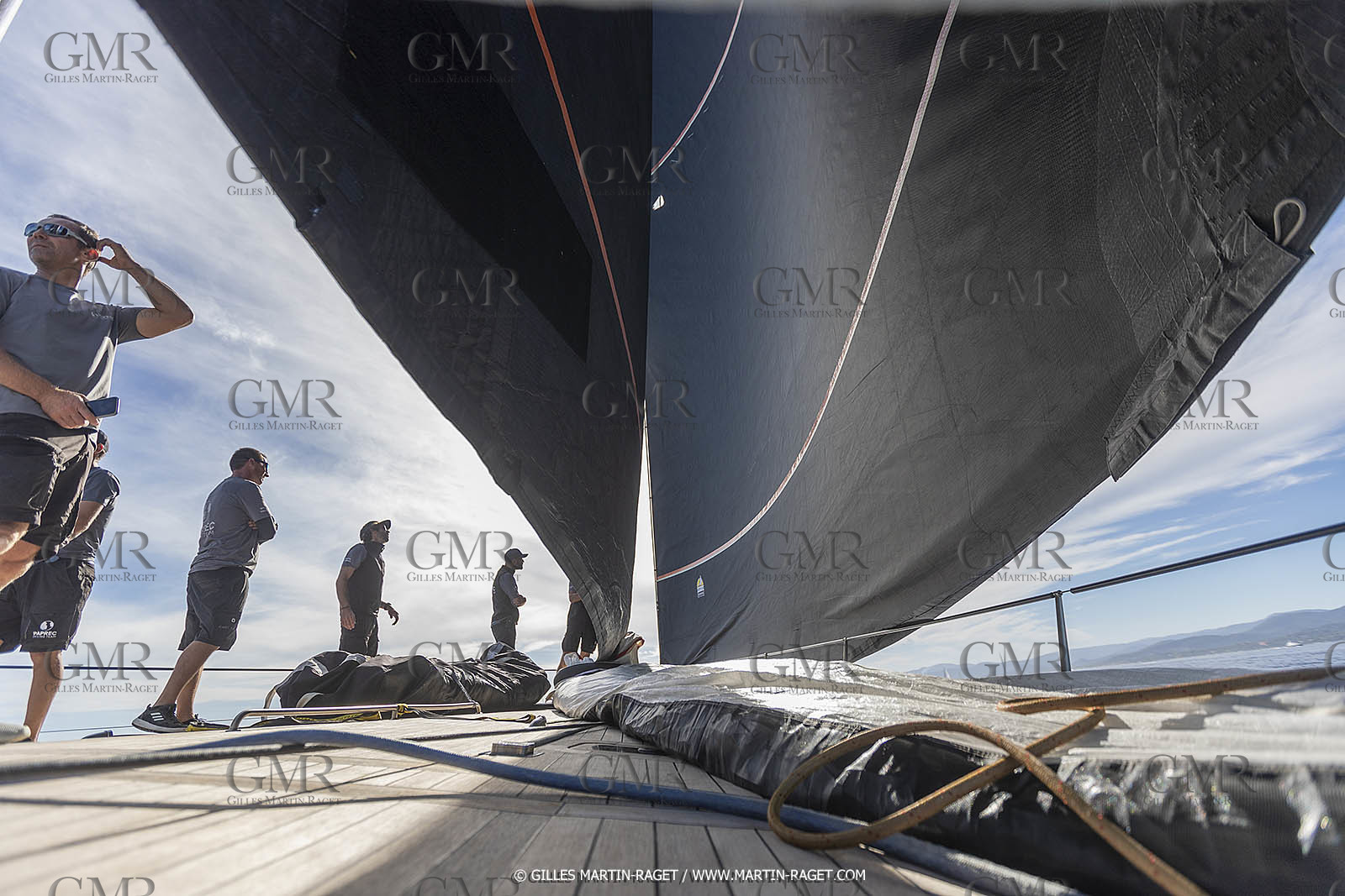 03 10 2022, Saint-Tropez (FRA,83), Voiles de Saint-Tropez 2022,  entraînement des maxis, A bord de Sipirit of Malouen X