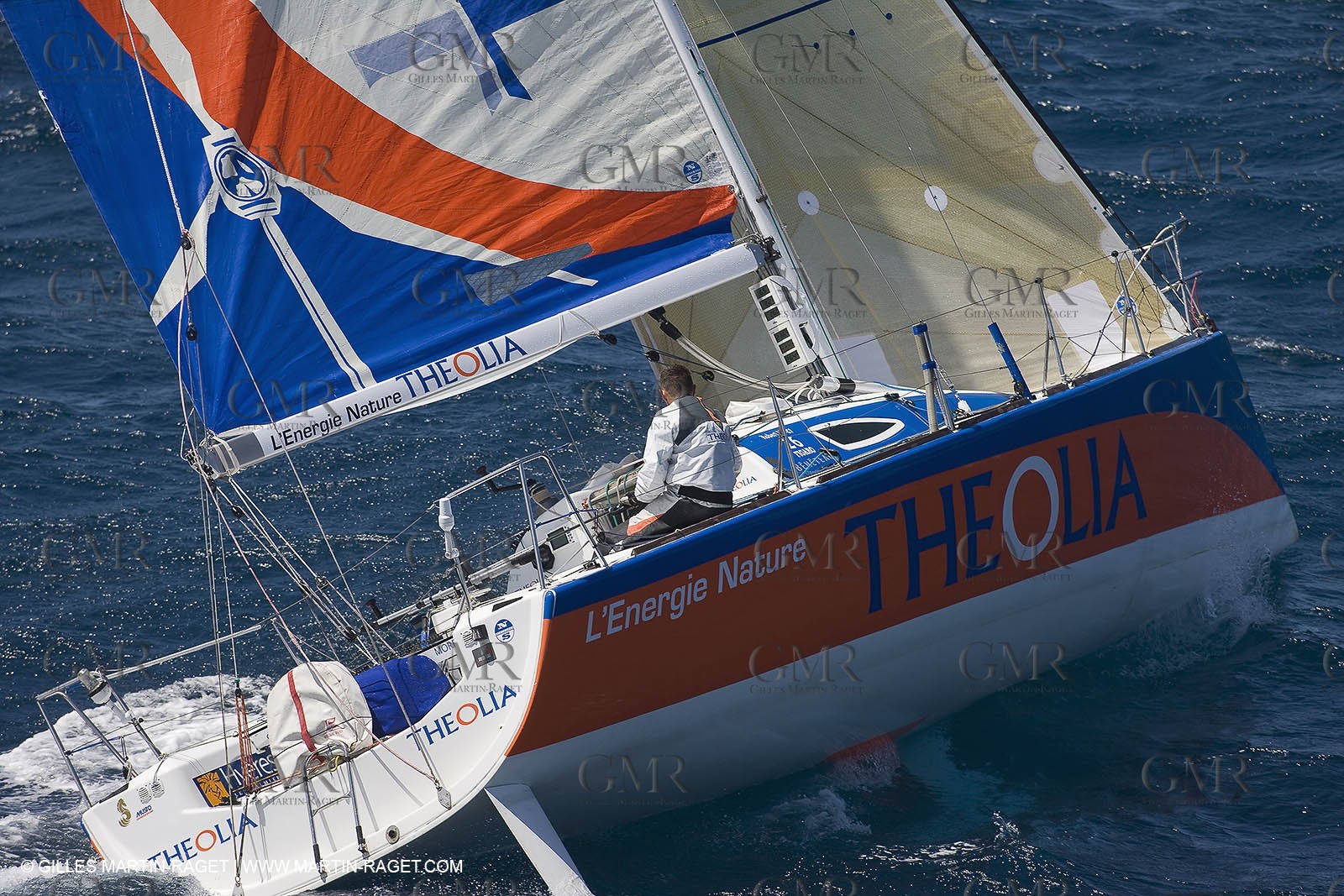 06-26-2007 - FIGARO II - THEOLIA - Skipper : Robert Nagy - Training off Marseille (south France) with strong wind conditions