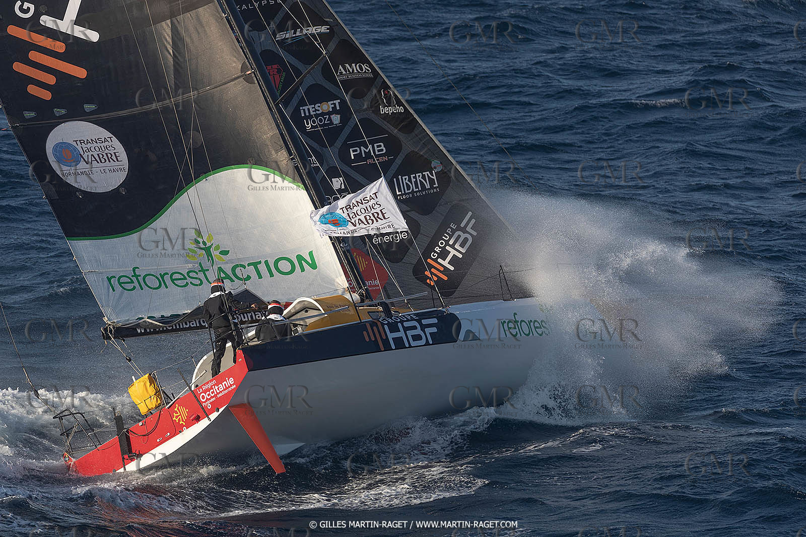 27 08 2021, Marseille (FRA), Transat Jacques Vabre 2021, Class 40, HBF-Reforest'Action (Kito de Pavant, Gwen Gbick)