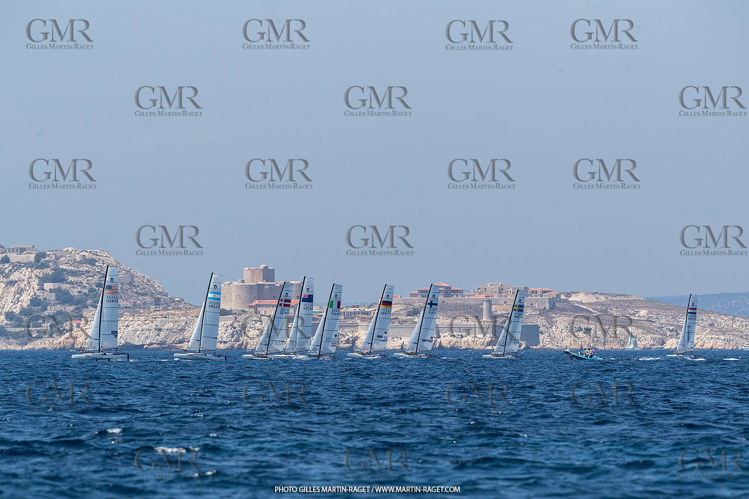 16 07 2023, Marseille, (FRA), Paris 2024 Olympic Games 2024 Sailing Test Event, Day 8, Medal race Nacra 17