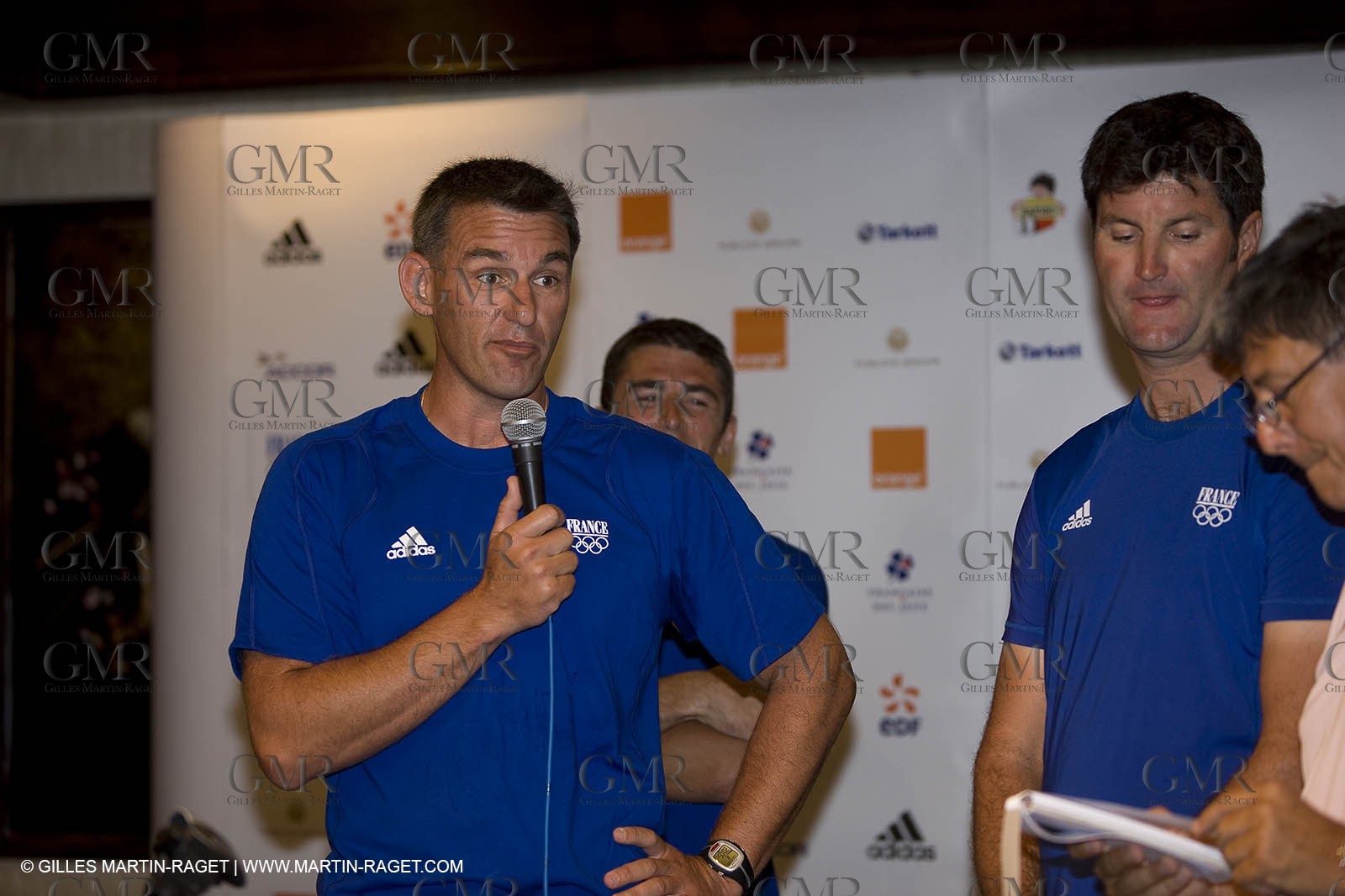 07 08 2008 - Qingdao (CHN) - Olympic games - Sailing - Opening of Club France at Grand Regency hotel and press conference with main press center in Beijing.