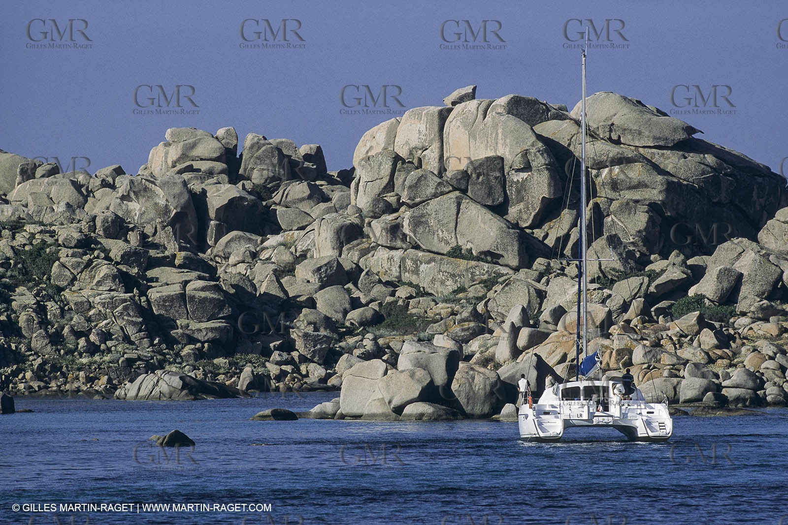 Sailing, cruising, multihull at the mooring