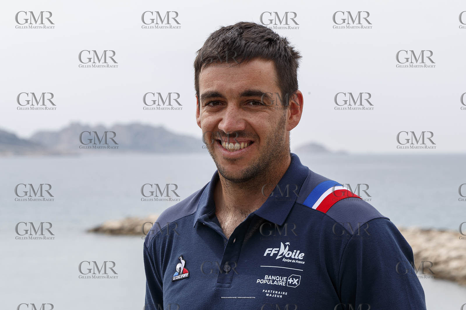 15 04 2024, Marseille (FRA), présentation des sélectionnés olympiques français en voile pour les Jeux Olympiques de Paris 2024. Axel Mazella