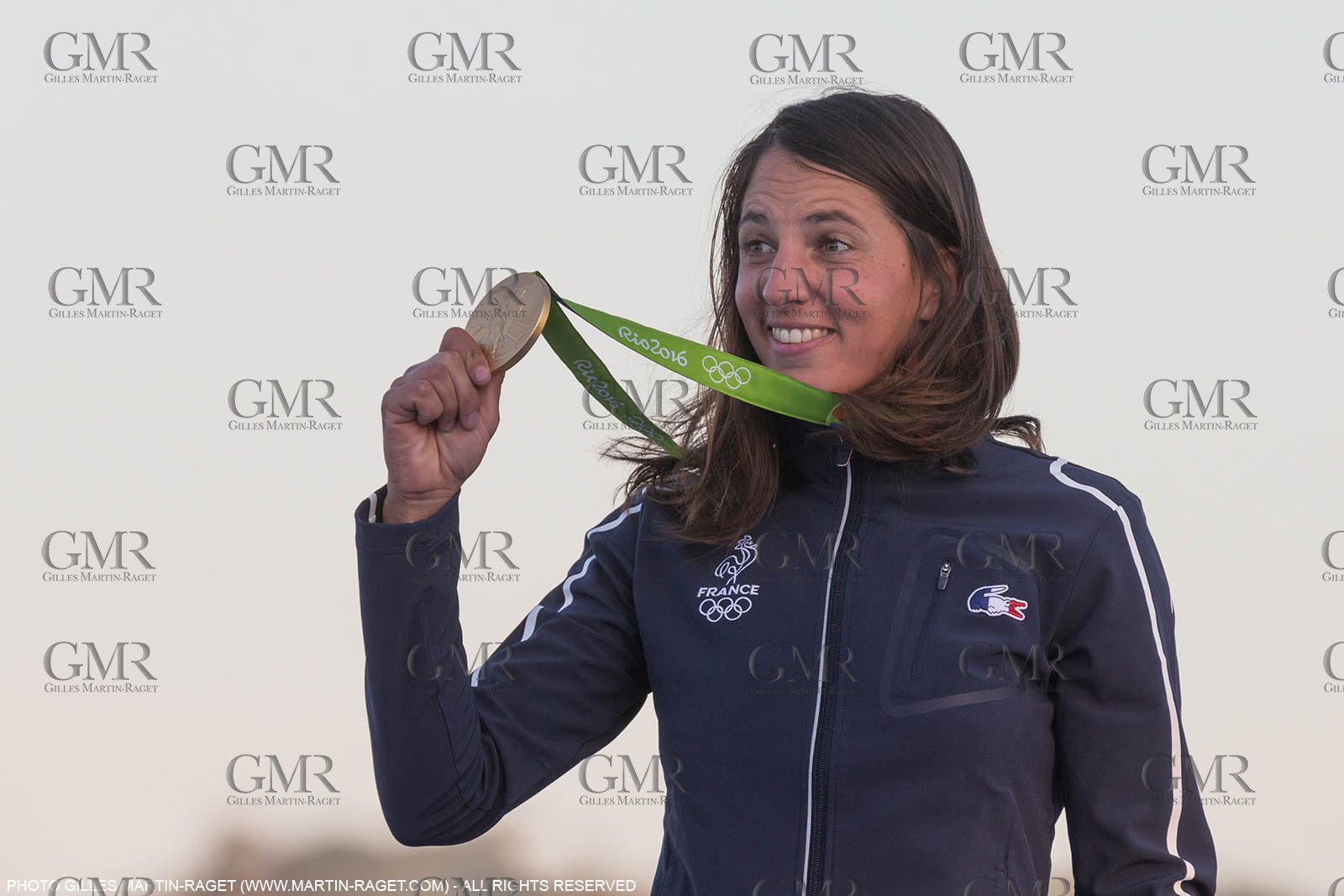 14 08 2016, Rio de Janeiro (BRA), 2016 Olympic Games, Sailing, RSX Women medal ceremony, Charline Picon (FRA)
